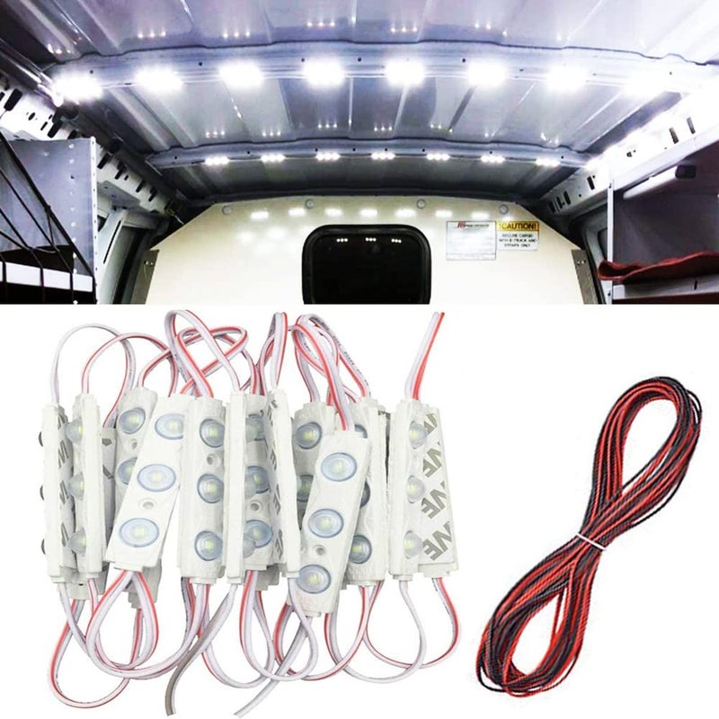 ROYFACC 60 LED Van Light Car Interior Light Bright White Lighting Dome Lamp Ceiling Work Lights Kit for Van Truck Auto Car Vehicle Caravan DC 12V (20 Modules, White) - Image 1